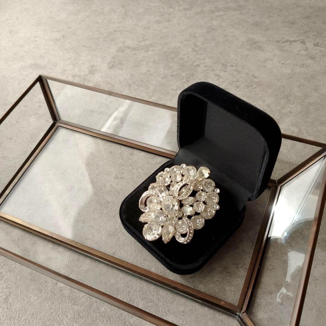 希少美品　EISENBERG ヴィンテージブローチ　シルバー　ラインストーン　1