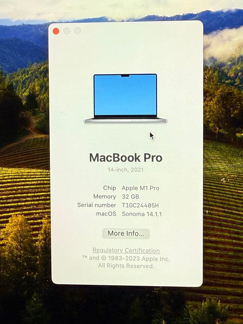 MacBook Pro 2021 M1プロ メモリ32GB ストレージ1TB