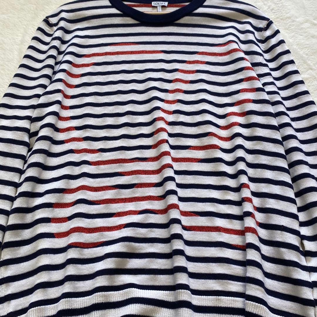 LOEWE ニット セーター ボーダー マリノ アナグラム シャドウロゴ