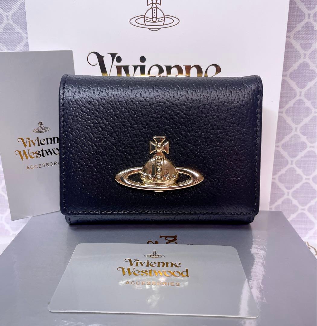 【最新☆新品】ヴィヴィアン・ウエストウッド　三つ折り財布 ブラック