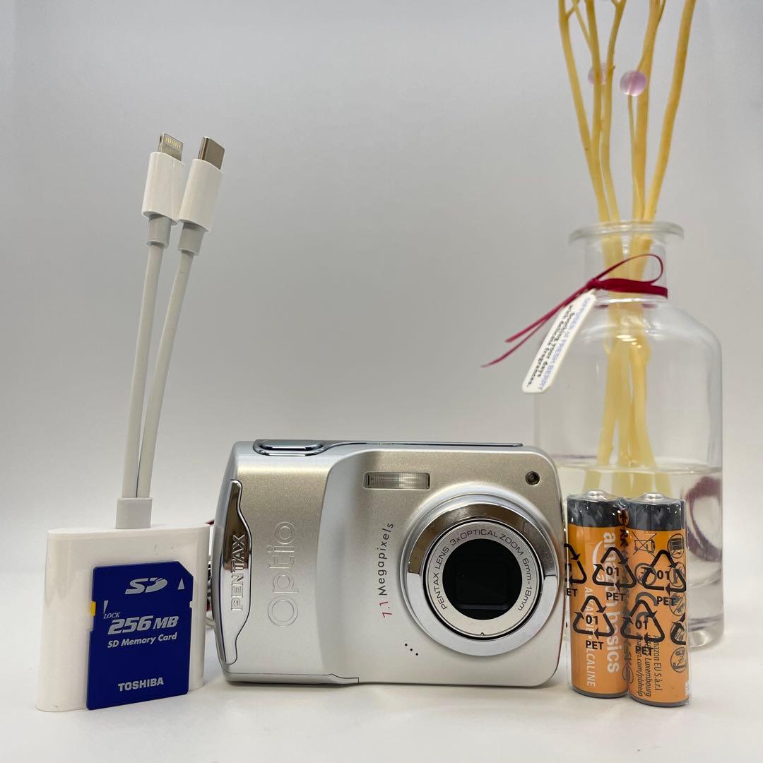 スマホ転送OK✨PENTAX Optio E30✨動作確認済 単三電池 可愛い♪