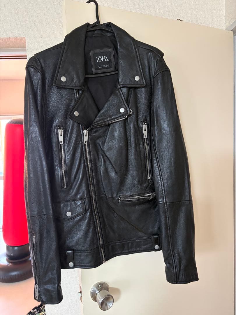 【値下げ】ZARA ブラック ダブルライダースジャケット L