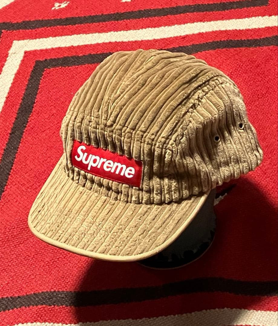 Supreme コーデュロイキャップ ベージュ