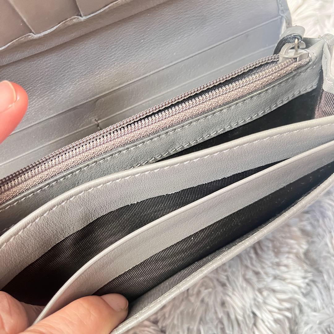 美品✨GUCCI マイクロシマ　長財布　グレー　メンズ　レディース