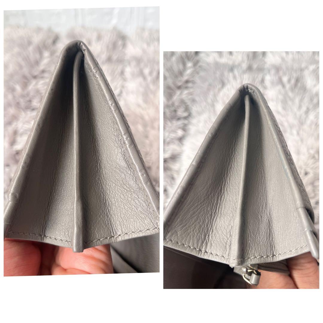 美品✨GUCCI マイクロシマ　長財布　グレー　メンズ　レディース