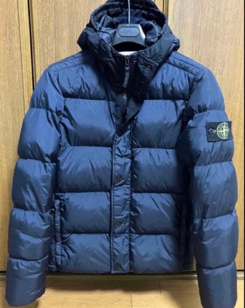 ストーンアイランド★ダウンジャケット ガーメントダイ フード ネイビー Sサイズ