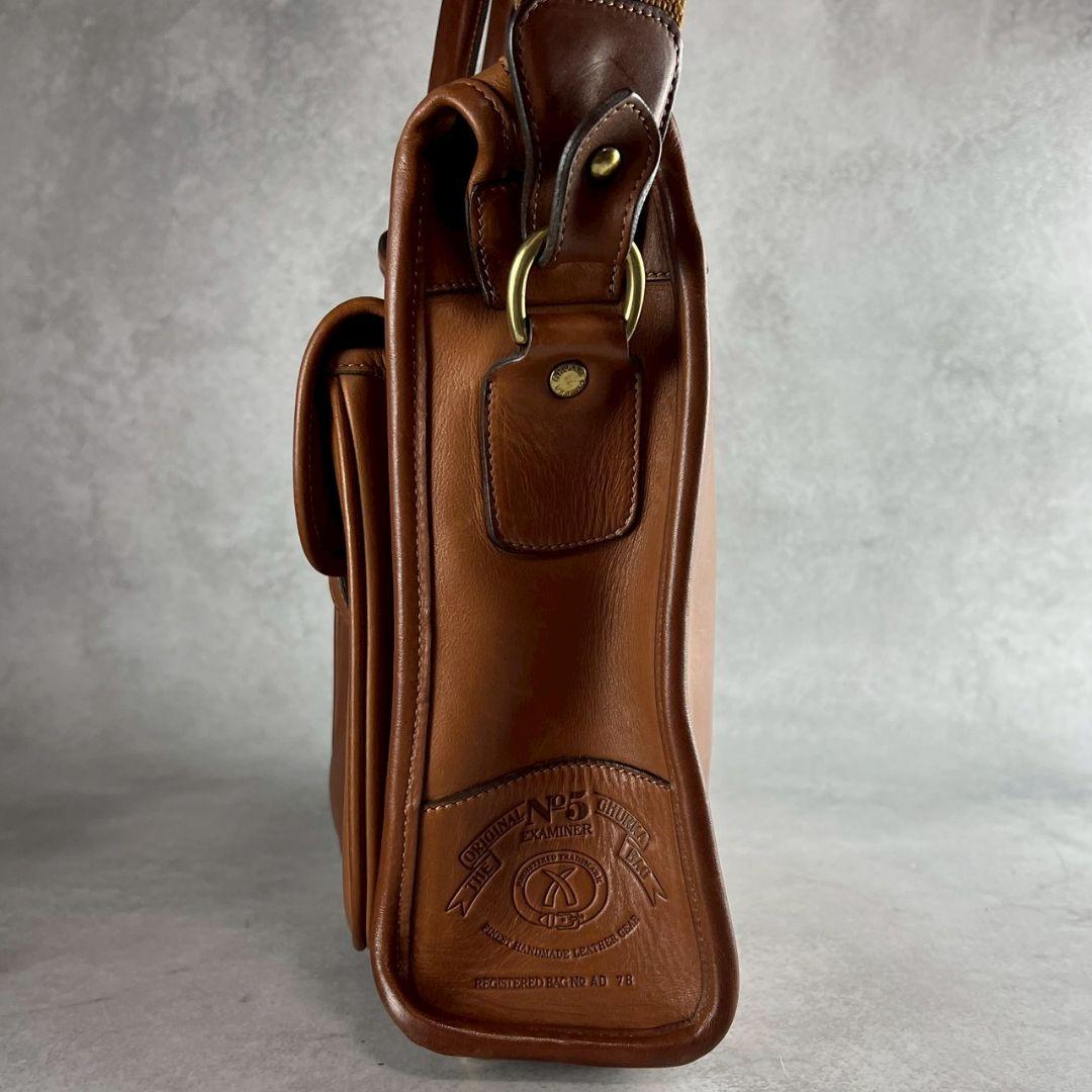美品！GhurkaグルカNo.5エグザミナーレザービジネスバッグショルダーバッグ