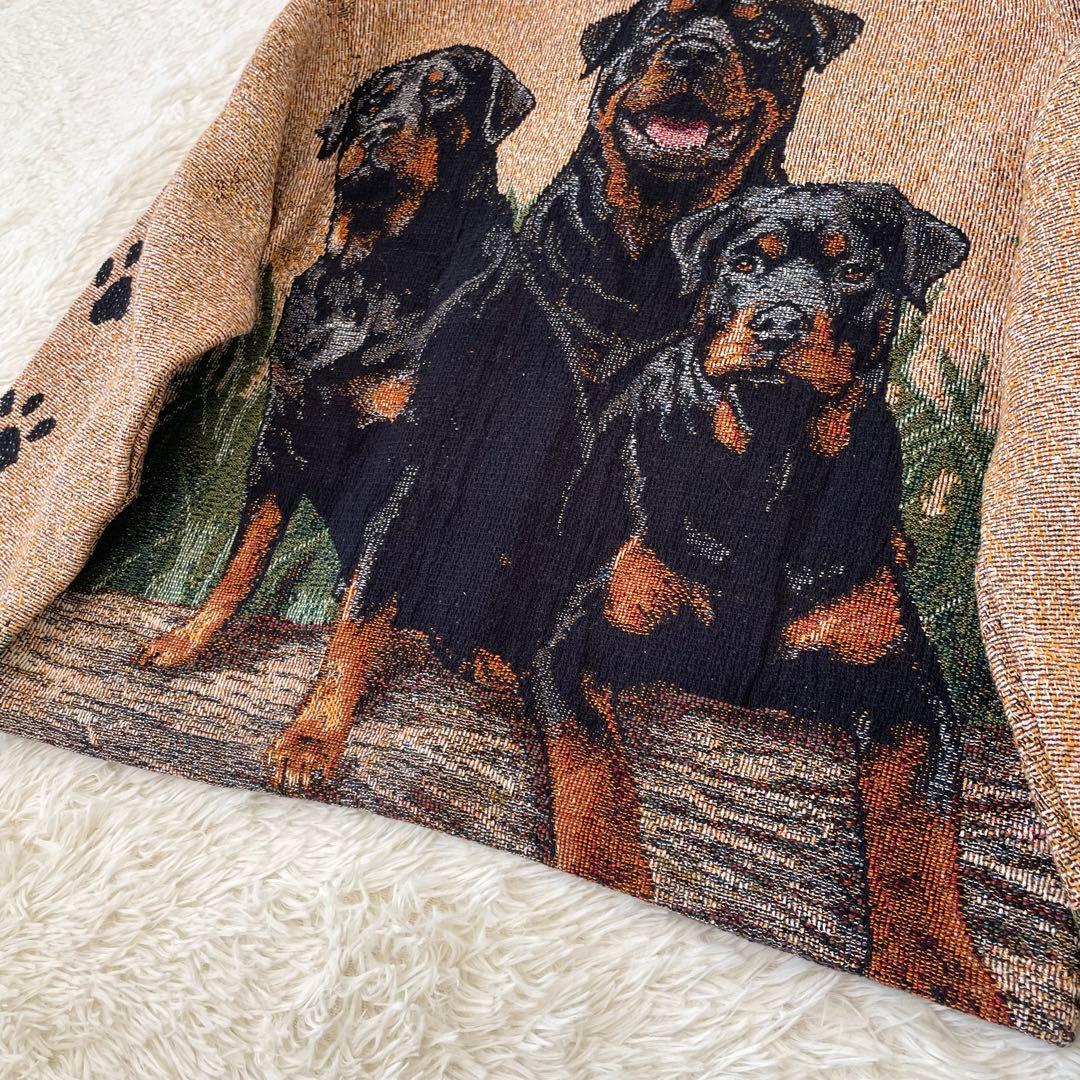 希少✨️SUGAR STREET WEAVERS USA製 ゴブラン織り 犬柄