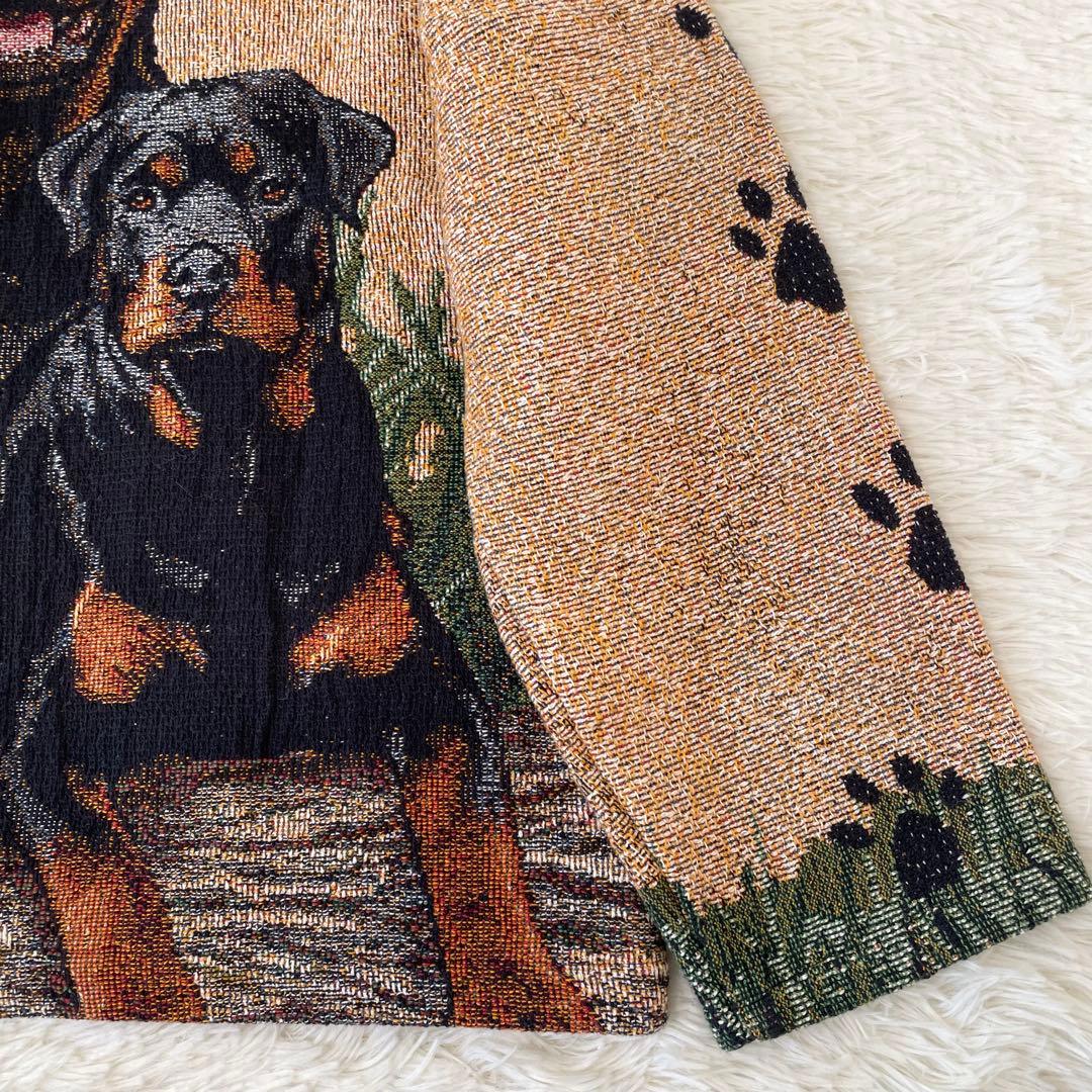 希少✨️SUGAR STREET WEAVERS USA製 ゴブラン織り 犬柄