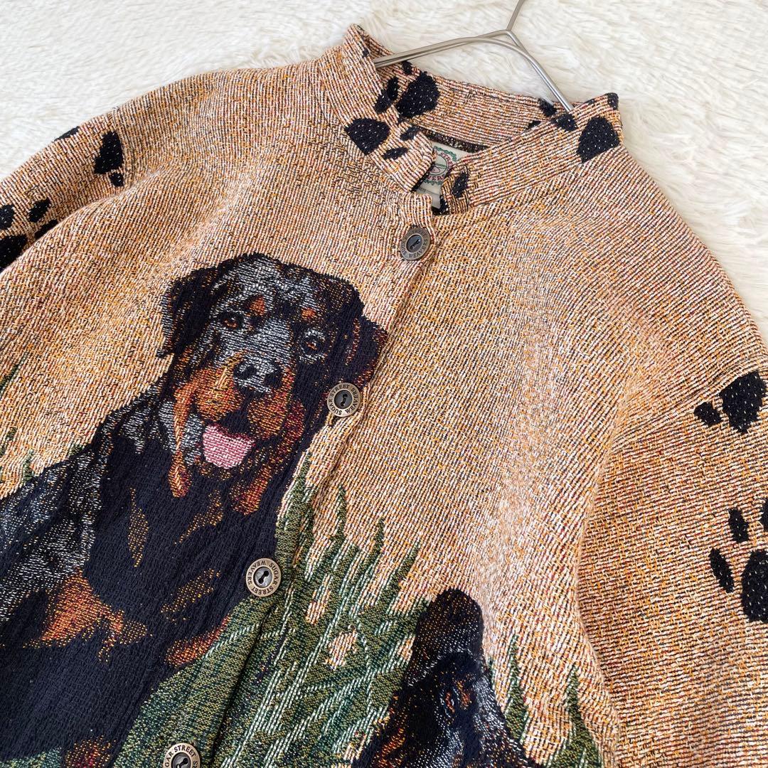 希少✨️SUGAR STREET WEAVERS USA製 ゴブラン織り 犬柄