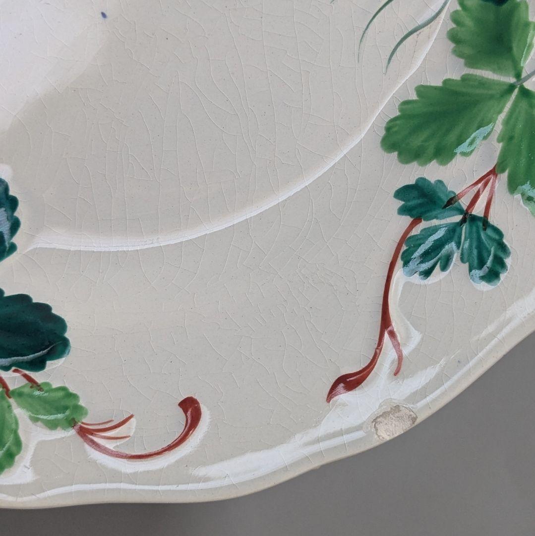 クレイユモントロー バルボティーヌのいちご皿 FRAISE 花リム プレート