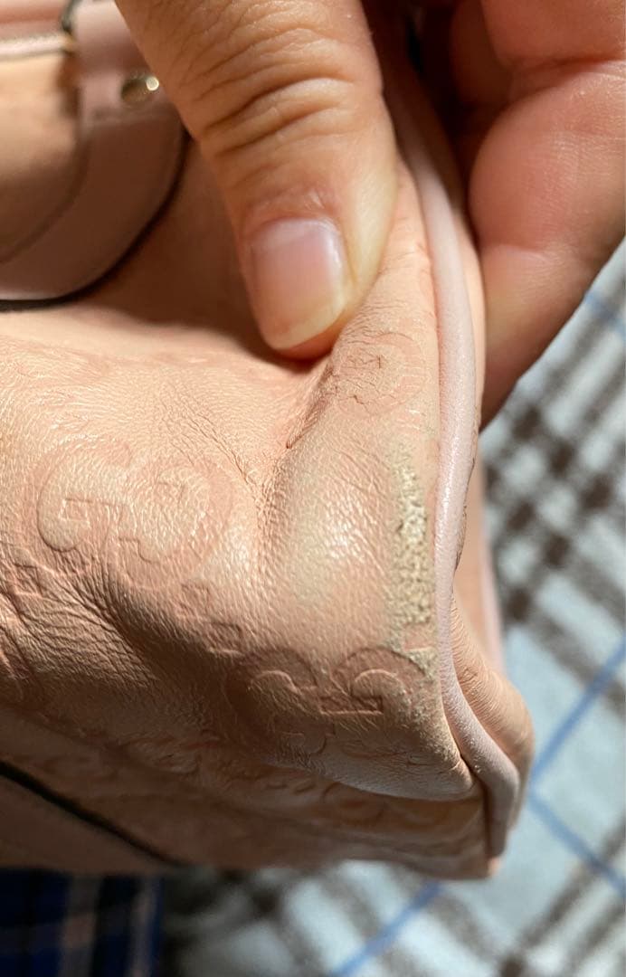 グッチ　シマ　最終価格希少レアベビーピンク羊革　ミニボストン