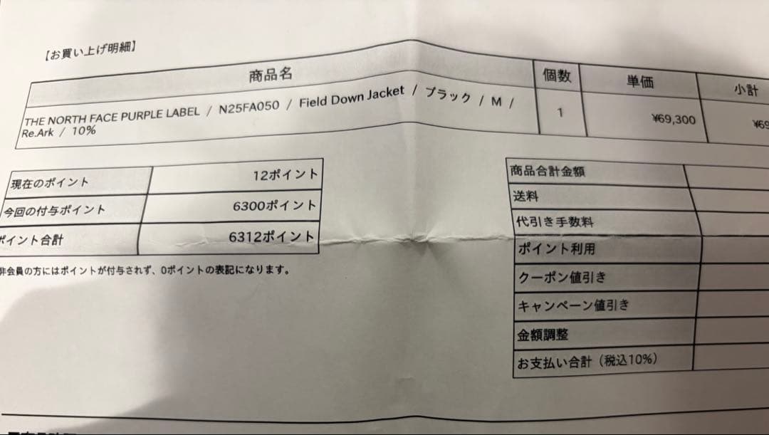 THE NORTH FACE Field Down Jacket 黒M