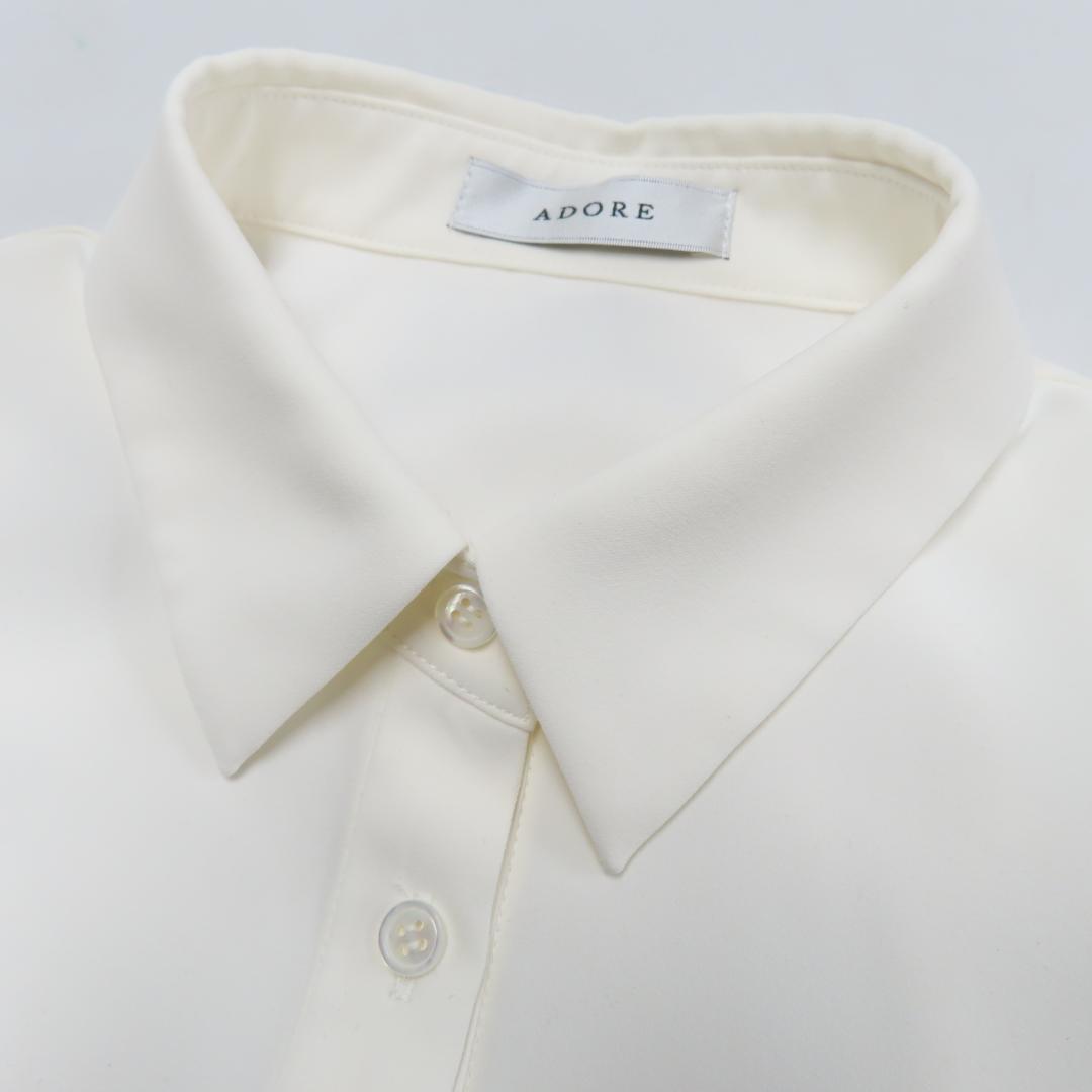 新品 25AW ADORE バイカラー レース ライトジョーゼットブラウス 38