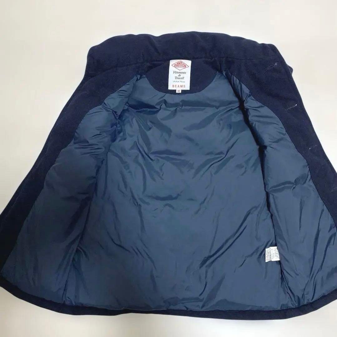 美品！DANTON×BEAMS ウールモッサ ダウンフード付きベスト 42 別注