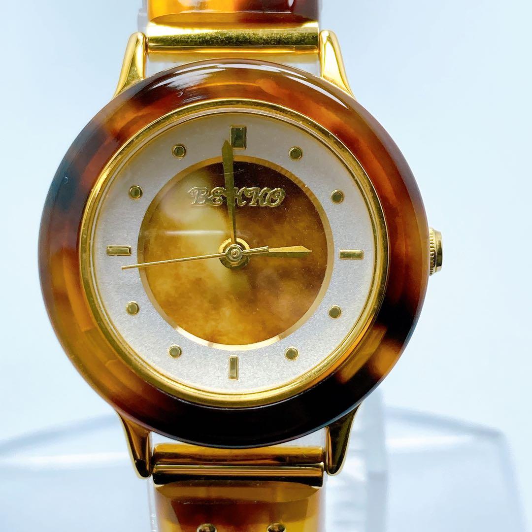 561 本べっ甲　BEKKO 鼈甲　ブレス　バングルウォッチ　腕時計　希少