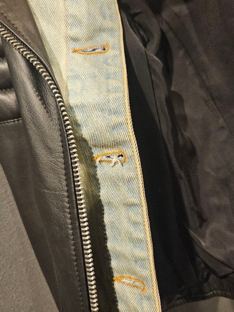 DIESEL ディーゼル ライダースジャケット サイズ:S 羊皮×デニム