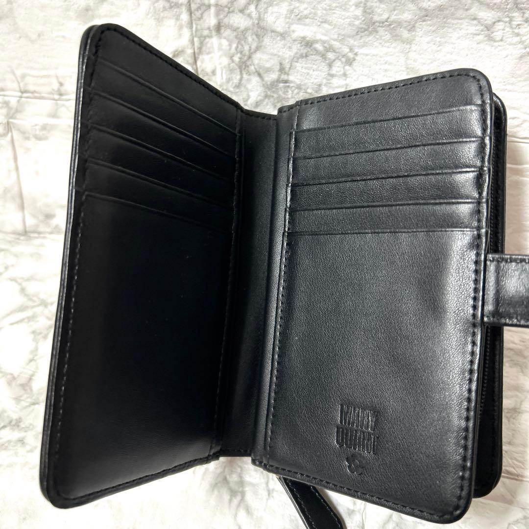 【未使用級】MARY QUANT 二つ折り財布デイジーパッチスナップ ベージュ