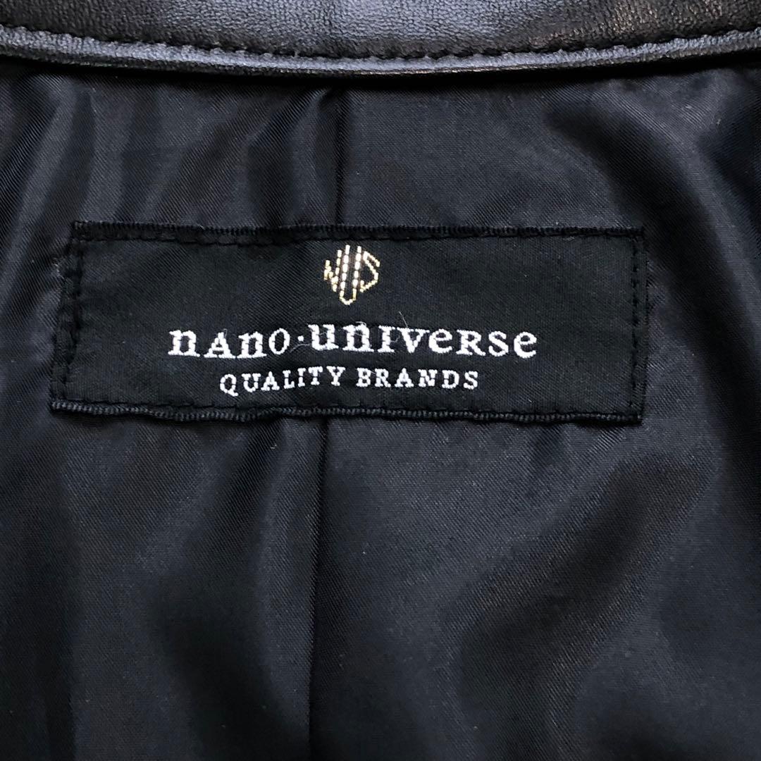 美品⭐ナノユニバース シングル ライダース 羊革 ラムレザー L ブラック 黒