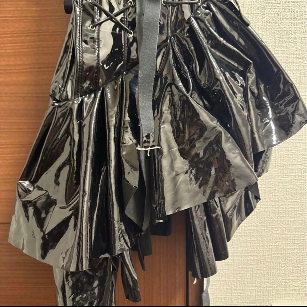 ゴスロリ 伯爵夫人 ゴシックエナメルマーメイドワンピース ブラック【歪萌舍】