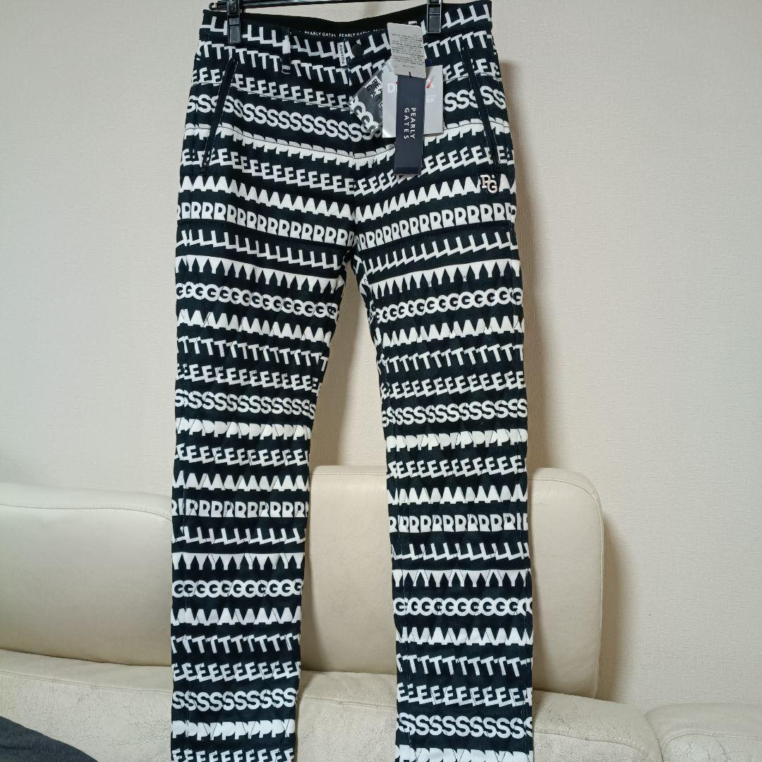 PEARLY GATES ストライプパンツ ブラック/ホワイト　防寒　5号