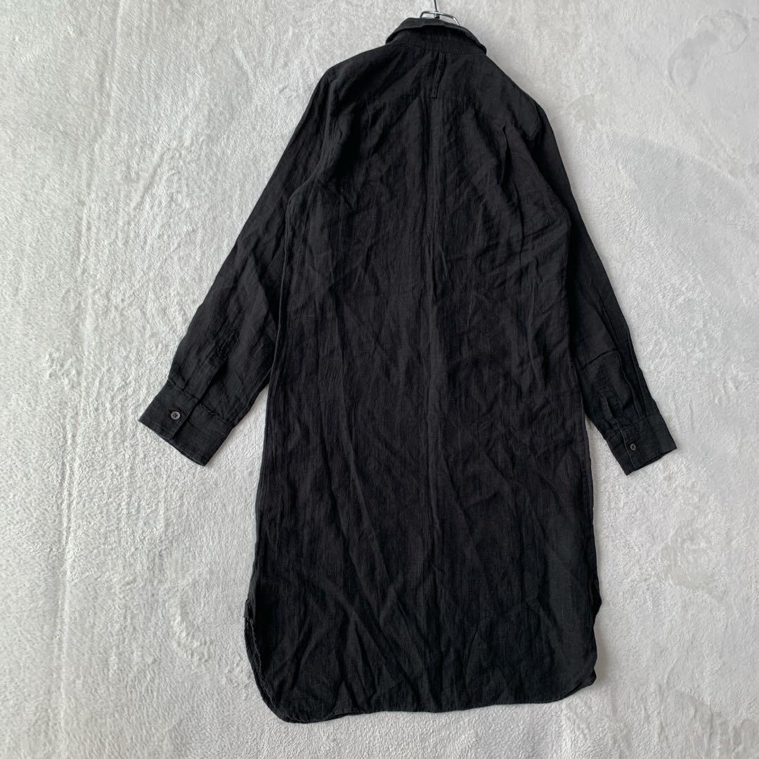 人気 マーガレット ハウエル 麻 リネン 長袖 タック プルオーバー ワンピース