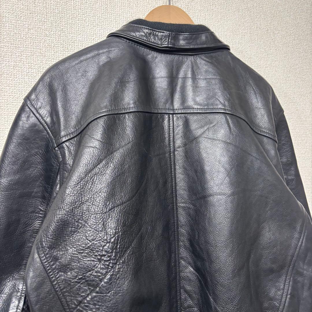 アメリカ古着　レザージャケット　キルティング　本革　L相当 3575