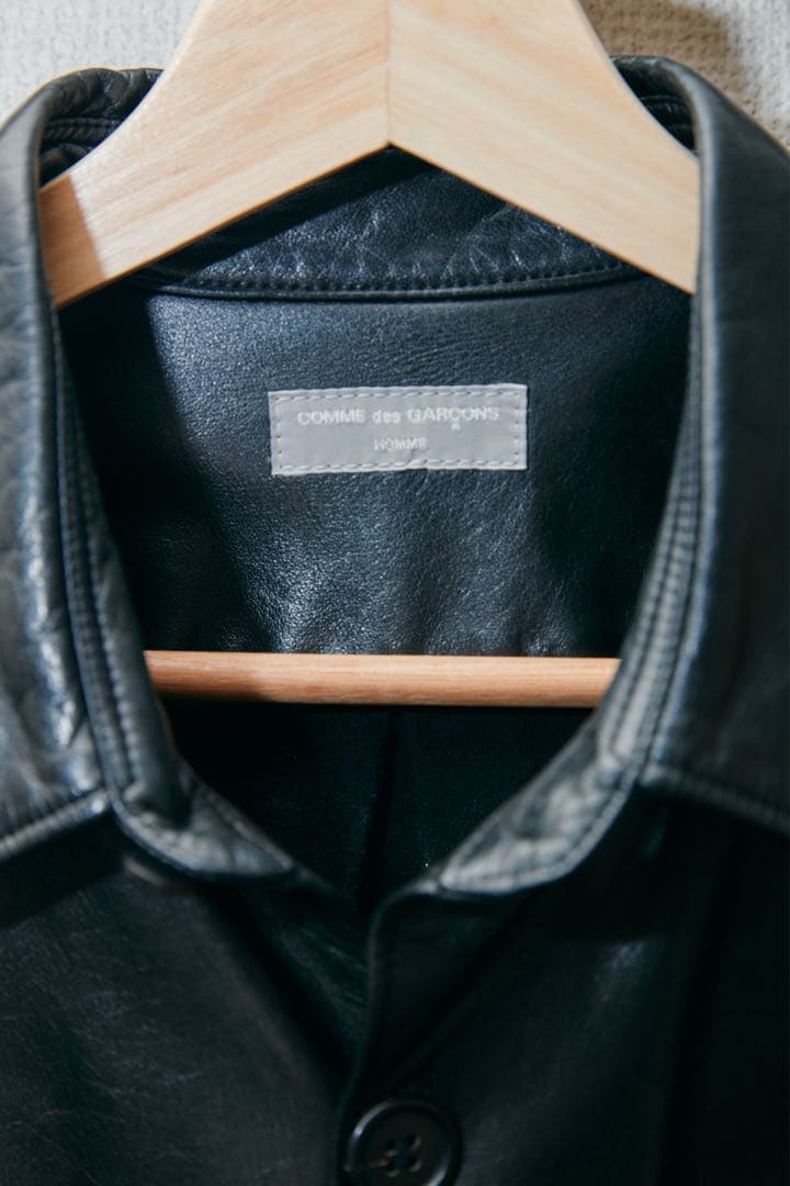 名作コムデギャルソンオム 田中オム レザーシャツ ジャケット ブルゾン