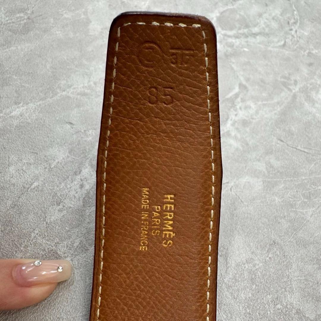 エルメス コンスタンス HERMES ブラック ブラウン Hベルト　85