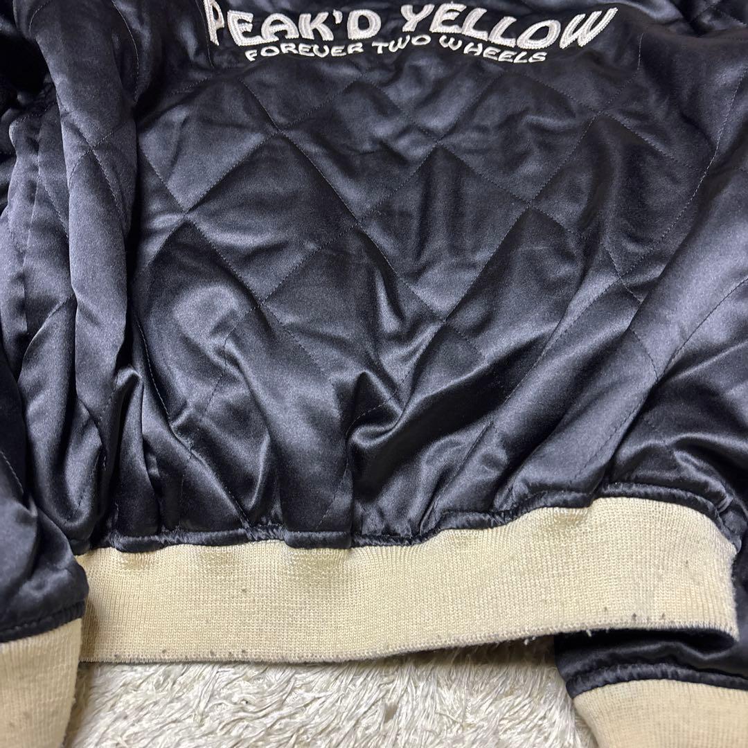 ピークドイエロー SPEED JUNKY リバーシブル スカジャン バイク刺繍