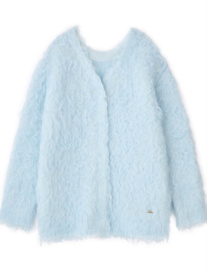 Aimeine シャギーモヘアカーディガン　ブルー