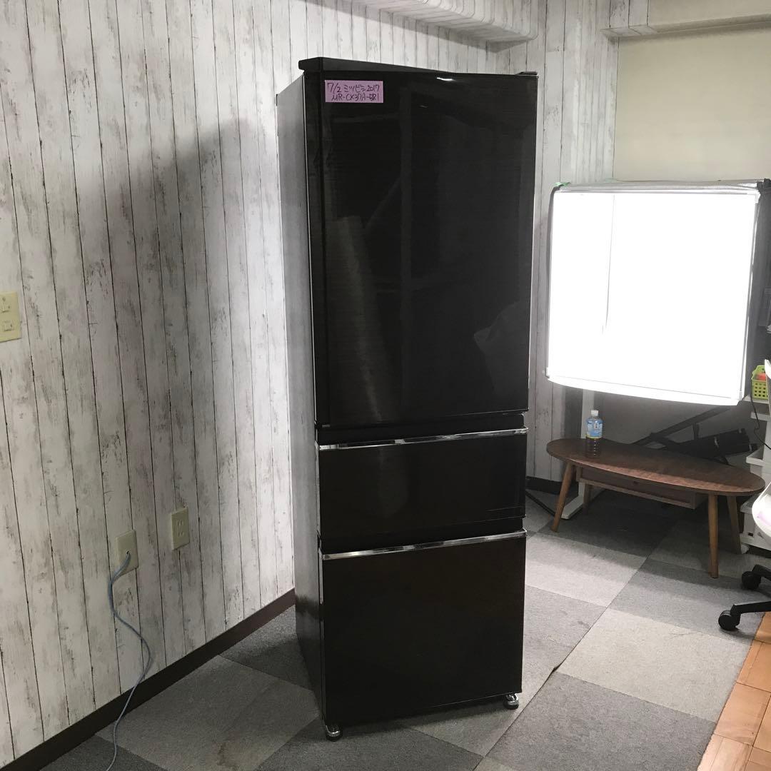 【美品】ミツビシ　ノンフロン冷凍冷蔵庫　MR-CX37A-BR1　2017年　K