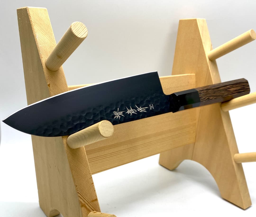 【新品未使用】堺孝行 黒影 三徳包丁 170mm V金10号 鎚目フッ素加工