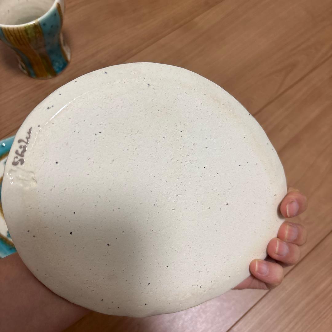 ハンドメイド作家陶器 カップと皿の4点セット