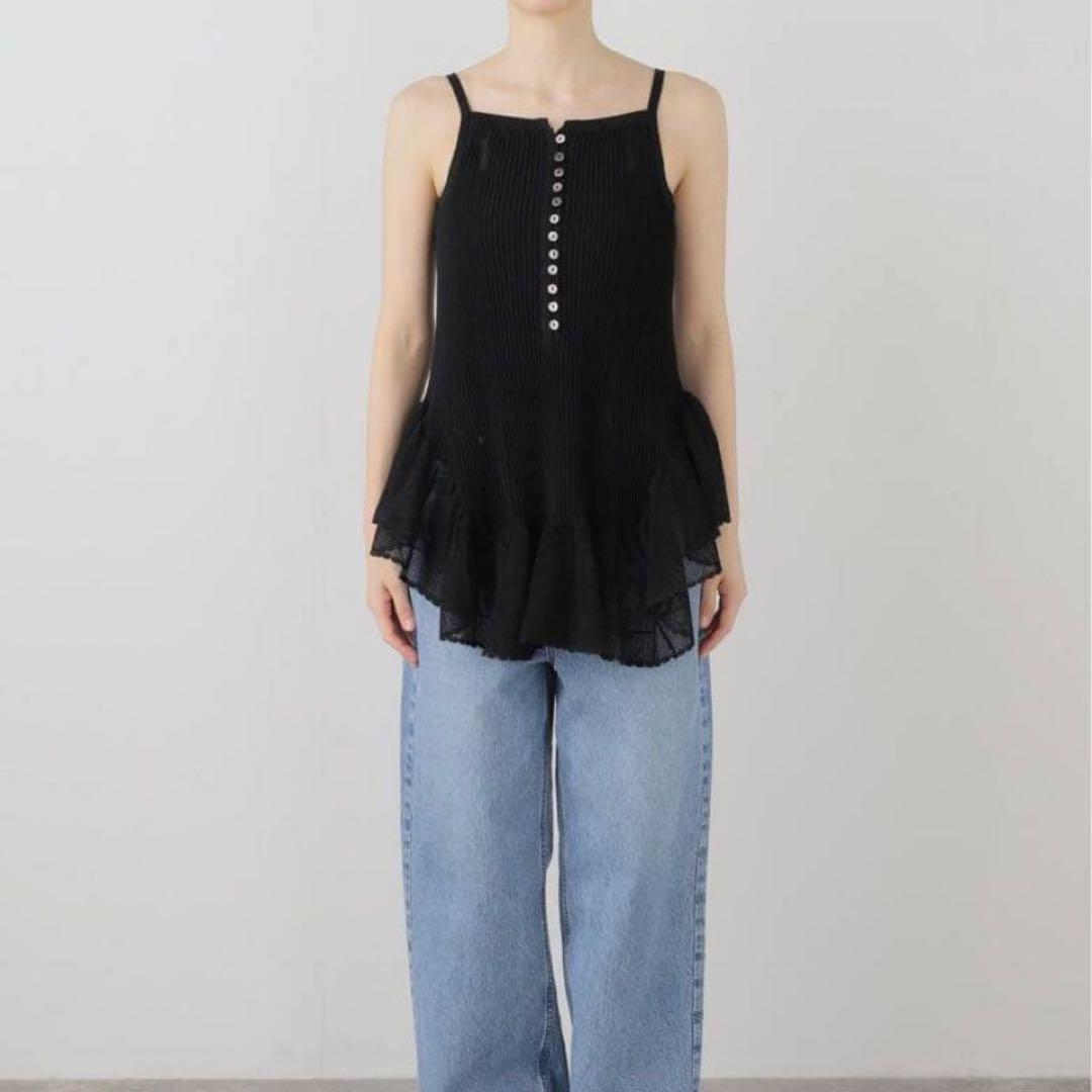 【美品】 TGOR/トゴール フリル キャミソール ブラック