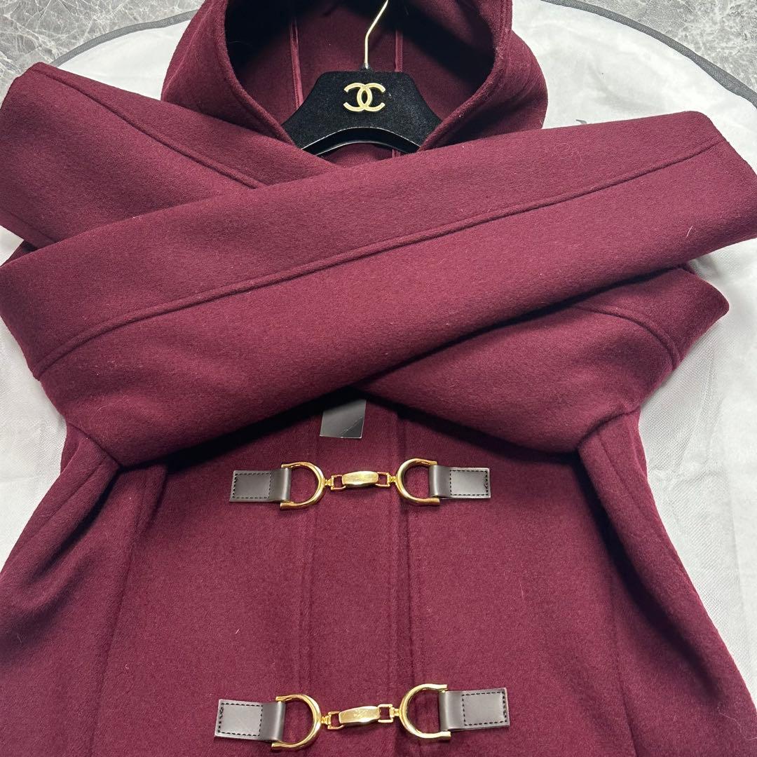 22年品♡新品タグ付き　アナイ　フード付きダッフルコート　ボルドー　38