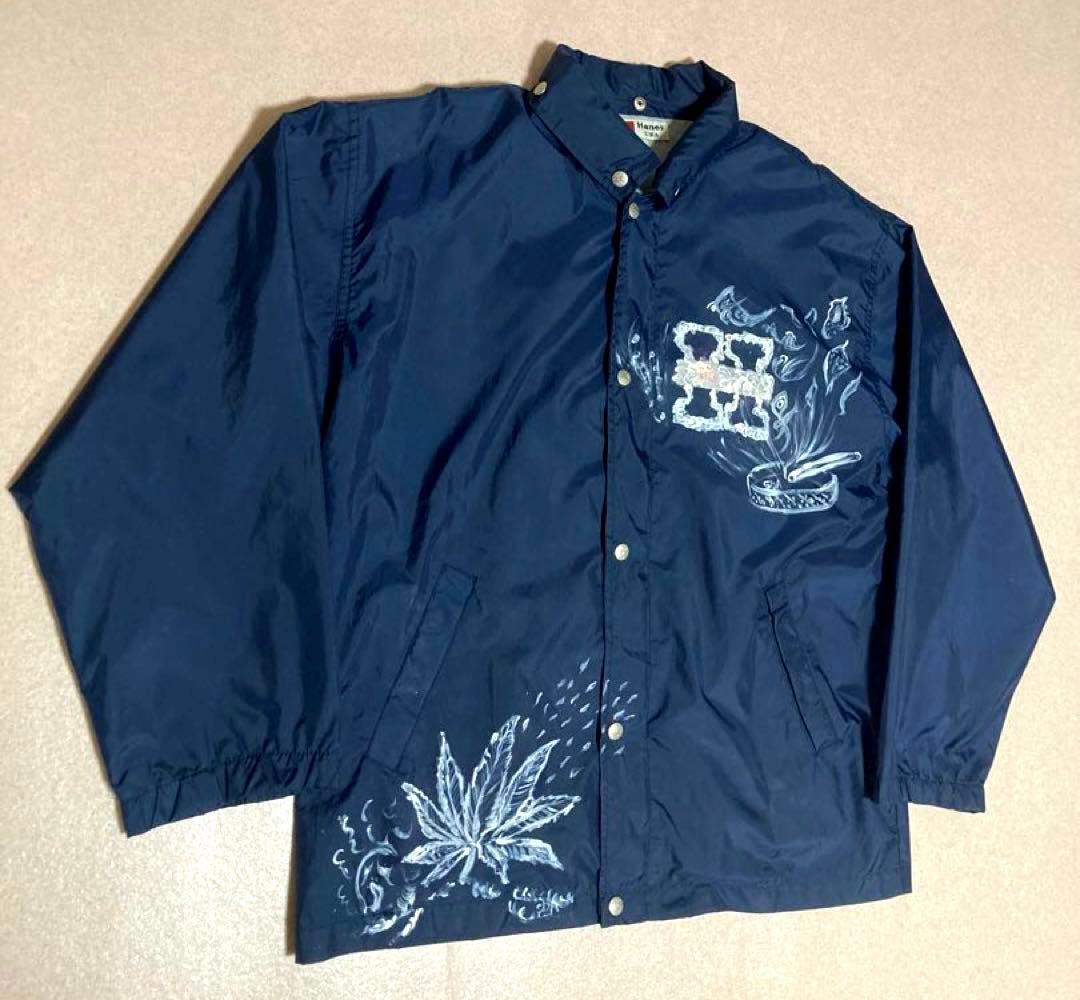 90s Hanes ヘインズ USA製 オリジナル ペイント コーチジャケット