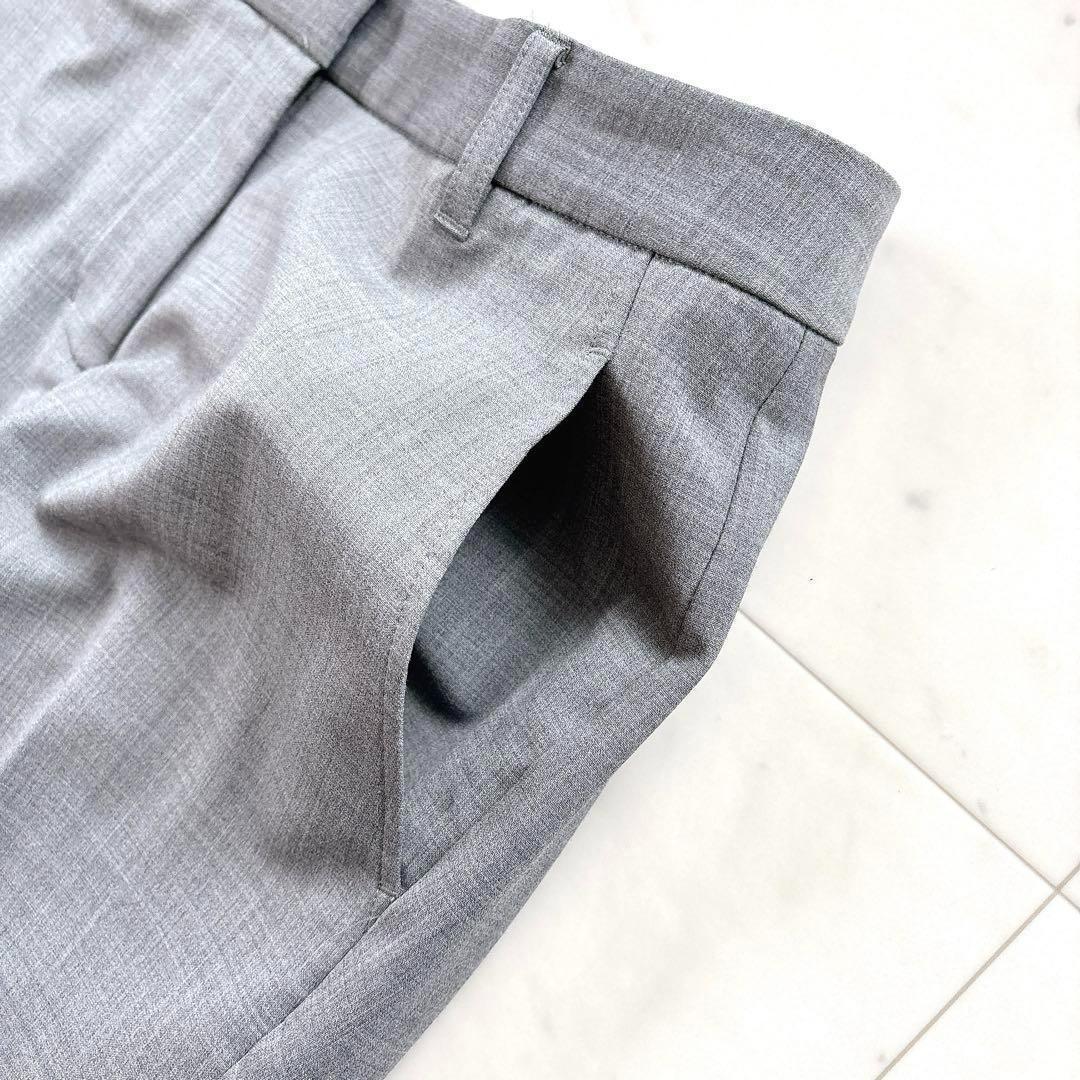 美品　プラステ　パンツスーツ　ノーカラー　グレー　セットアップ　フォーマル