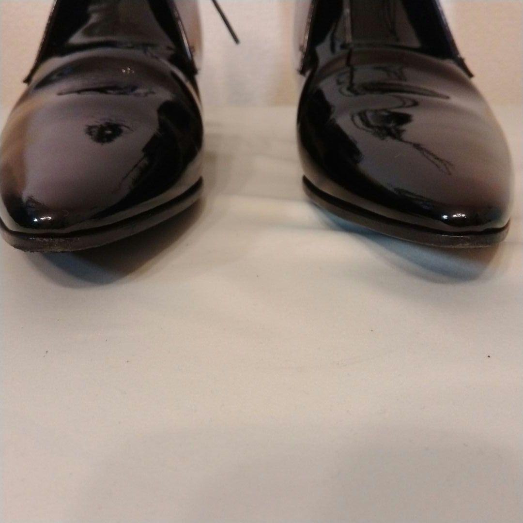 【24時間以内発送 美品】サンローラン エナメル レースアップ アンクルブーツ