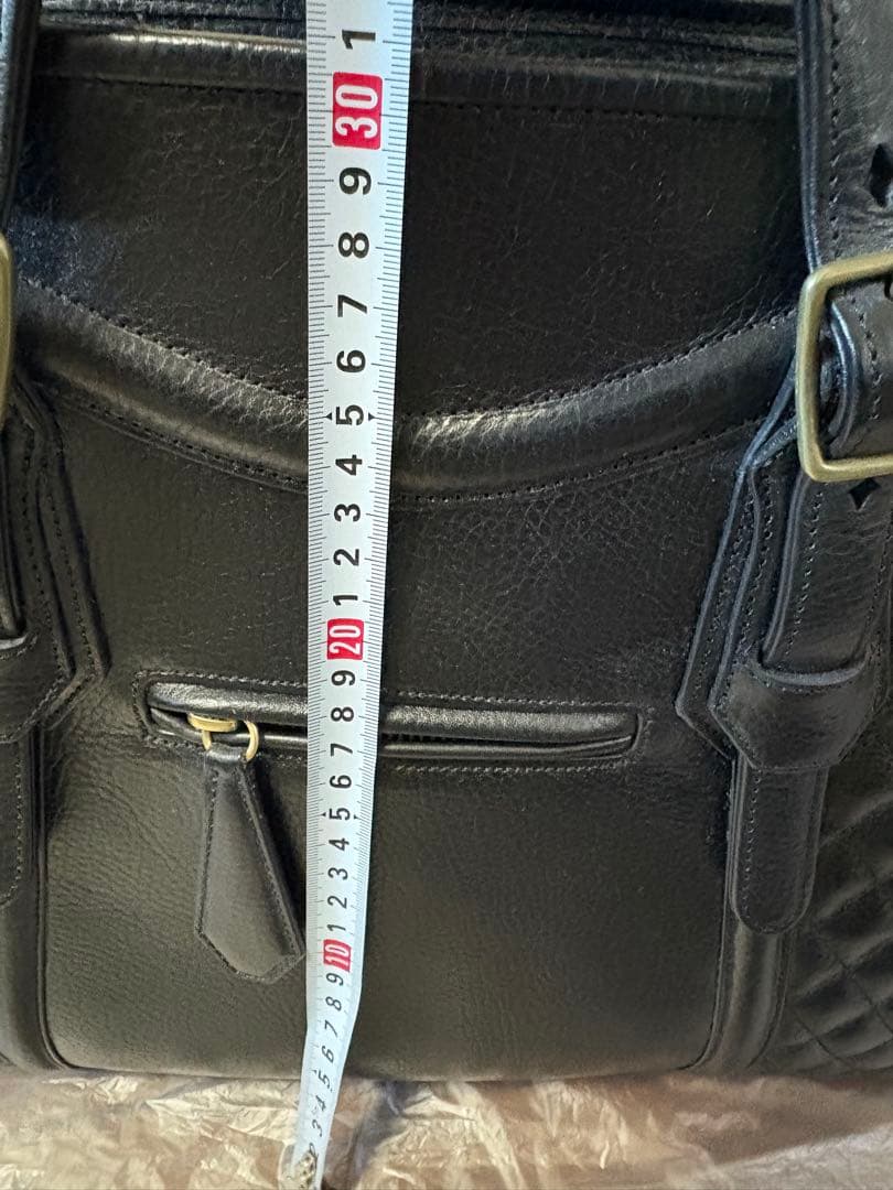 黒レザーキルティングビジネスバッグ