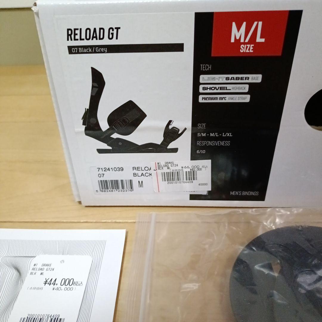 未使用　24-25ドレイクRELOAD GT ビンディング M/L 　グラトリ
