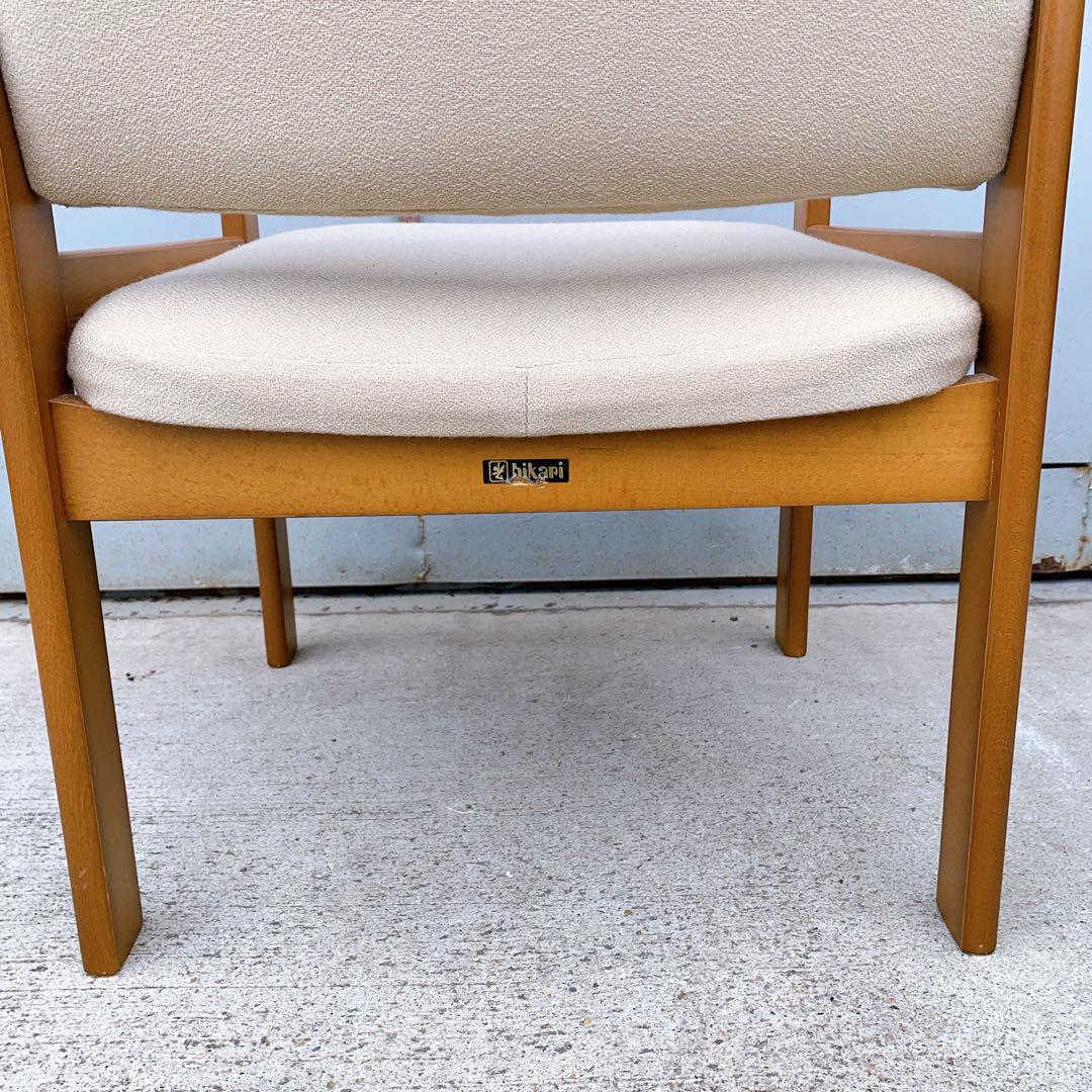 【2脚送料込】hikari 光製作所 木製アームチェア 高座椅子 レトロ家具①