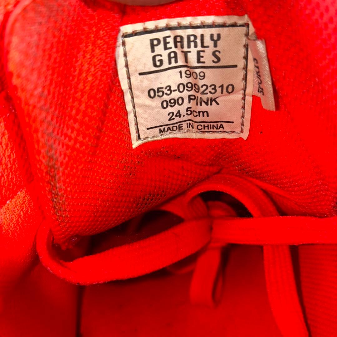 km美品PEARLY GATES ゴルフスパイク HI ハイカット ピンク