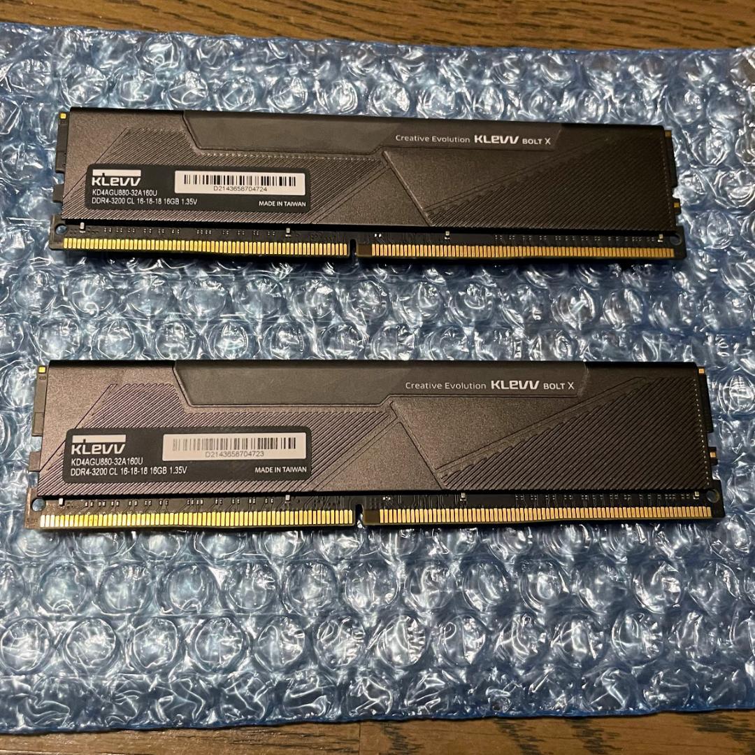 KLEVV DDR4-3200 32GB (16GB x 2) メモリ