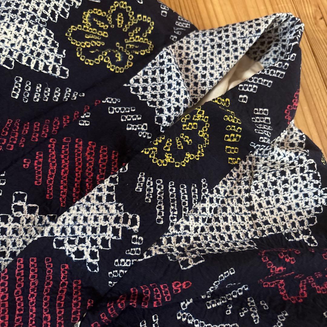 【SALE】有松鳴海絞り浴衣 美品 身丈159 手縫い 藍染 絞り 浴衣