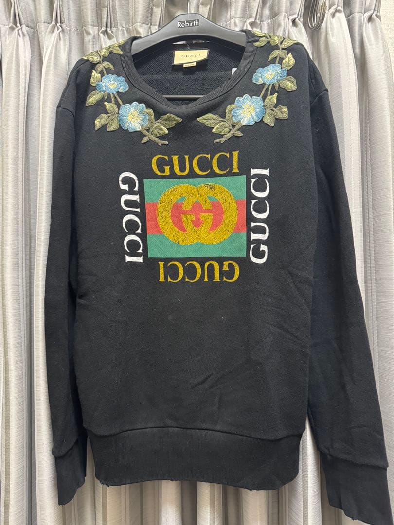 gucci 花柄刺繍　フラワースウェット