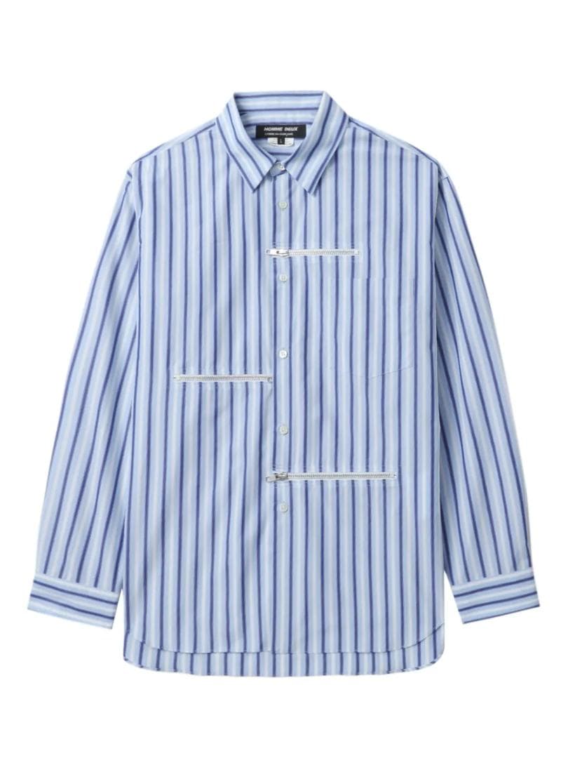 コムデギャルソン オムドゥ DO-B024 ジップ デザイン ストライプ シャツ