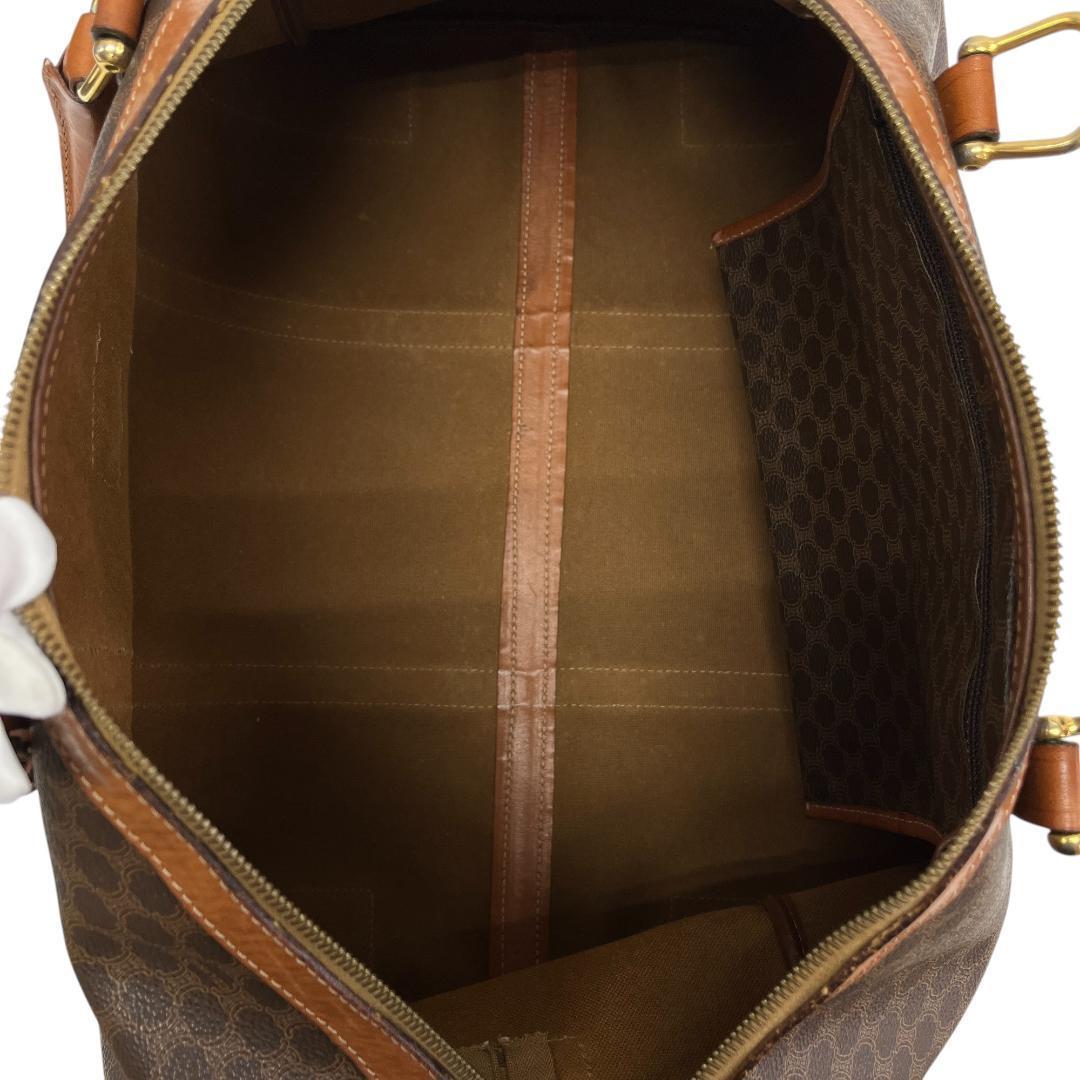 美品 CELINE セリーヌ ボストンバッグ マカダム トリオンフ 旅行鞄 茶