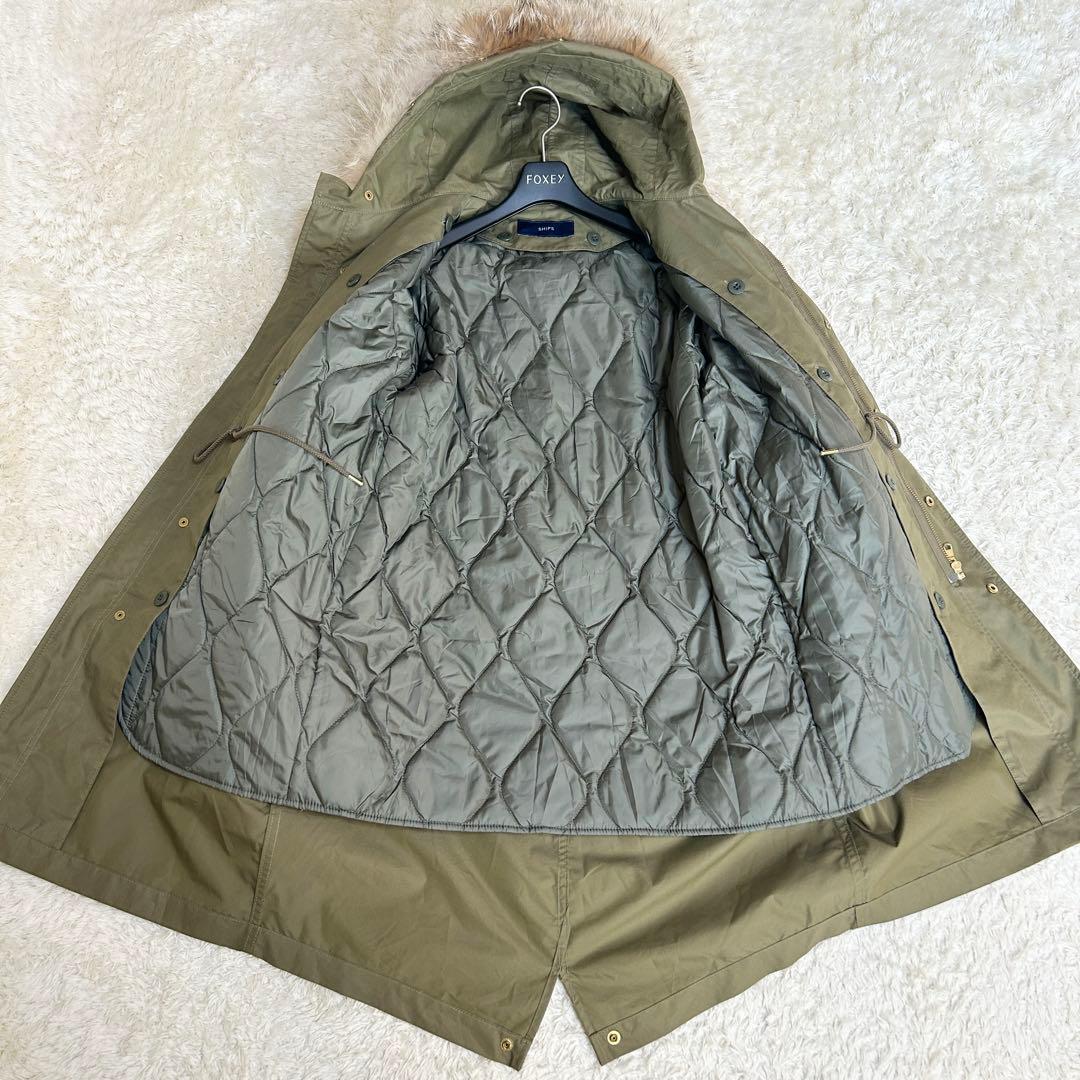 希少✨美品 SHIPS モッズコート コヨーテファー ライナー付き カーキ 36