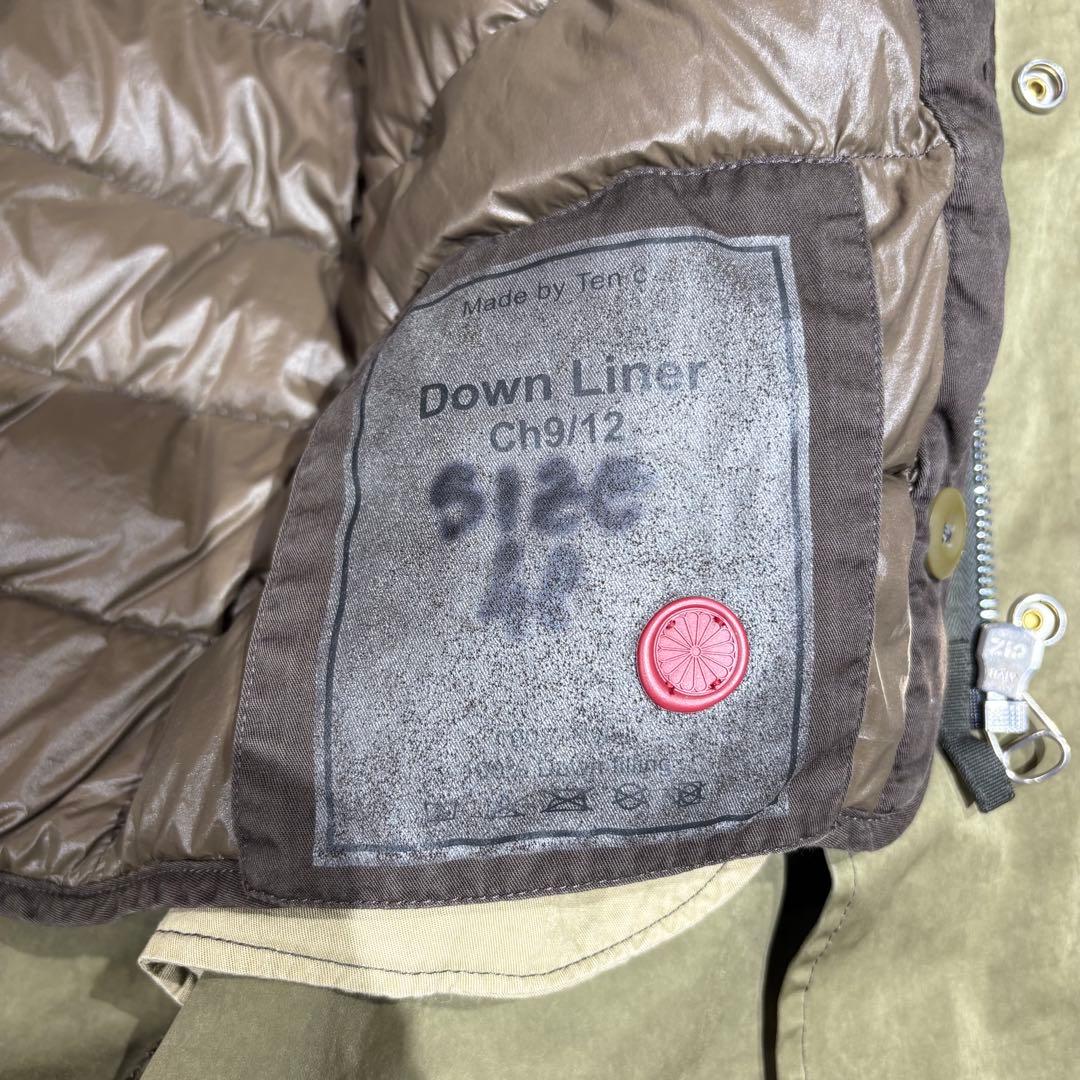 Ten c Parkaモッズコート インナーダウン、ウールフード付き　サイズ48